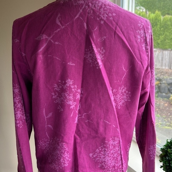 VINTAGE linen collarless light jacket M - Picture 6 of 7